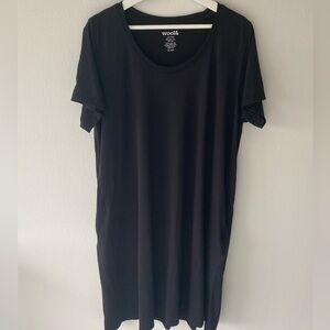 Wool& Black Maggie T-Shirt Swing Dress XXL Long